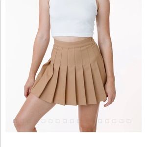Los Angeles apparel tan pleated skirt xl